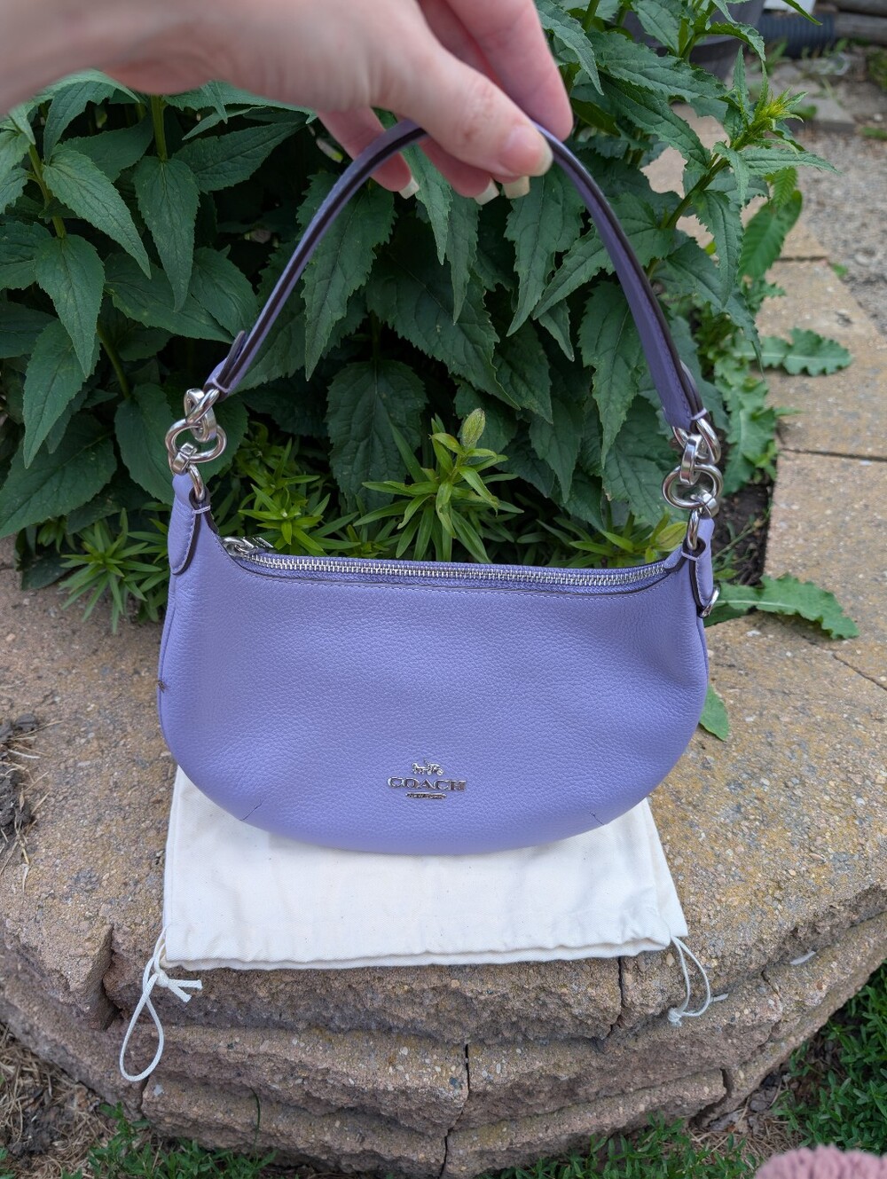 Coach Payton Lavender Leather Shoulder Bag